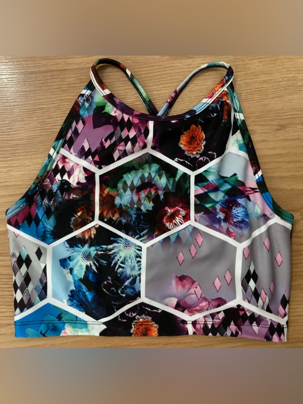 Betsey Johnson Performance Athletic Honeycomb Crop Top S Small